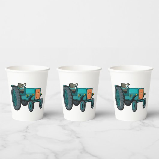 ヴィンテージブルートラクターファームライフ 紙コップ