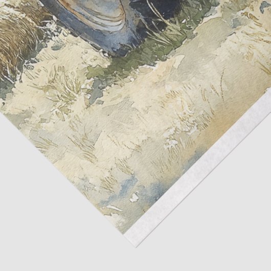 ヴィンテージブルートラクター水色の切り離し 薄葉紙 (詳細)