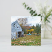 ヴィンテージブルートラックアンドバーン誕生日フラットカード カード (スタンド正面)