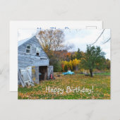 ヴィンテージブルートラックアンドバーン誕生日ポストカード ポストカード (正面/裏面)