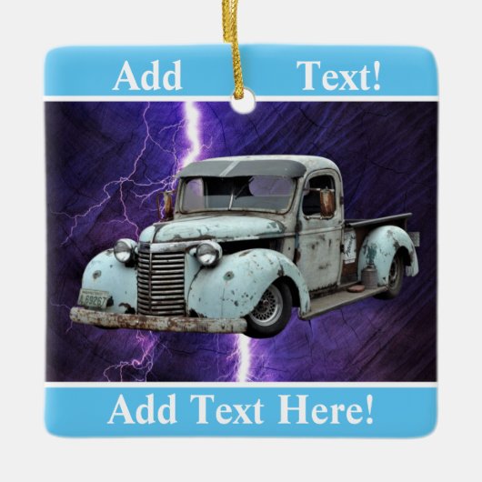 ヴィンテージブルートラックセラミックオーナメント セラミックオーナメント (正面)