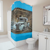 ヴィンテージブルートラックバ素朴ーン シャワーカーテン (インサイチュ)