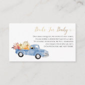 ヴィンテージブルートラックブックベビー秋ベビーシャワー エンクロージャーカード (正面)