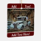 ヴィンテージブルートラック素朴バーンドセラミックオーナメント セラミックオーナメント (右)