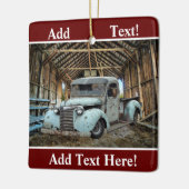 ヴィンテージブルートラック素朴バーンドセラミックオーナメント セラミックオーナメント (左)