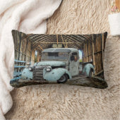 ヴィンテージブルートラック素朴バーン ランバークッション (ブランケット)