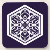 ヴィンテージブルートルコロゼット幾何学図 コースター (正面)