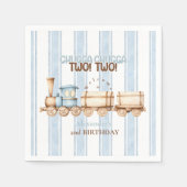 ヴィンテージブルートレイン二歳の誕生日 スタンダードカクテルナプキン (正面)