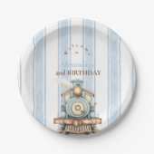 ヴィンテージブルートレイン二歳の誕生日 ペーパープレート (正面)