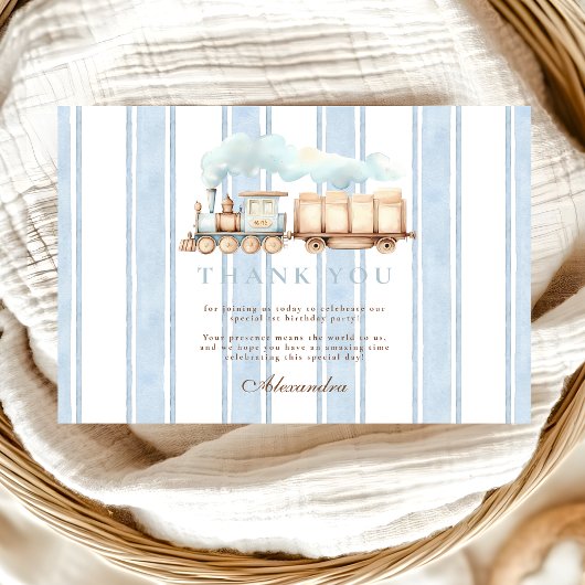 ヴィンテージブルートレイン1日の誕生日 サンキューカード