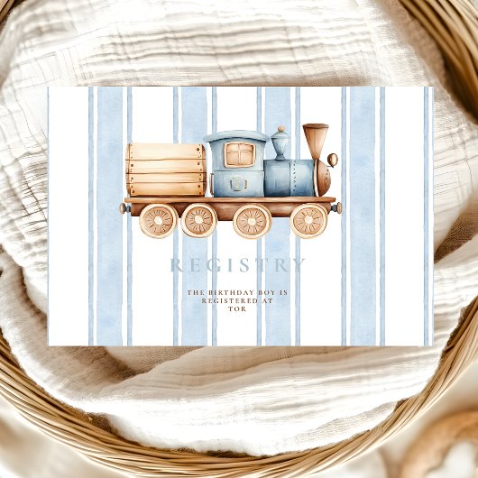 ヴィンテージブルートレイン1日バースデーレジストリ エンクロージャーカード