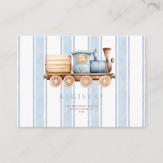 ヴィンテージブルートレイン1日バースデーレジストリ エンクロージャーカード (正面)
