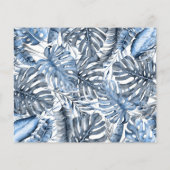 ヴィンテージブルートロピカルパームズウェディング日付を保存 (裏面)