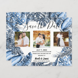 ヴィンテージブルートロピカルパームズウェディング日付を保存