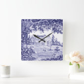 ヴィンテージブルートワフランスのールカントリーデコール時計 スクエア壁時計 (ホーム)