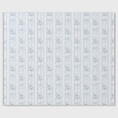 ヴィンテージブルートワールストライプズ&ボーイベビーシャワー ラッピングペーパー (フラット)