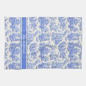 ヴィンテージブルートワールデジュウプリント キッチンタオル (横)