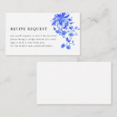 ヴィンテージブルートワールフローラブライダルシャワーレシピ エンクロージャーカード (正面/裏面)