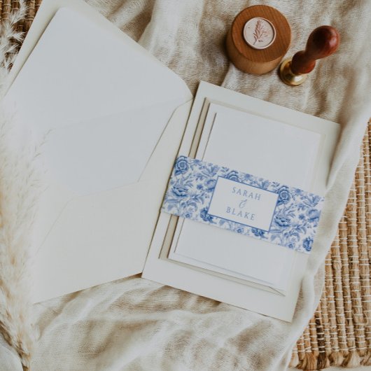 ヴィンテージブルートワールフローラ招待状ベリーバンド 招待状ベリーバンド