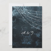 ヴィンテージブルーネイビー結婚式招待状 招待状 (正面)