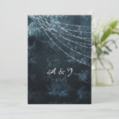 ヴィンテージブルーネイビー結婚式招待状 招待状 (スタンド正面)