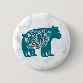 ヴィンテージブルーノルディックベアオンマーブルピンバック 缶バッジ