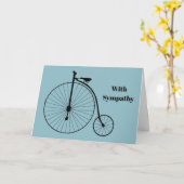ヴィンテージブルーハイホイール自転車悔やみや弔慰 カード (黄色い花)