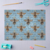 ヴィンテージブルーハニービーデクページティッシュペーパー 薄葉紙 (クラフト)