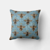 ヴィンテージブルーハニービー クッション (裏面)