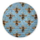 ヴィンテージブルーハニービー セラミックノブ (正面)