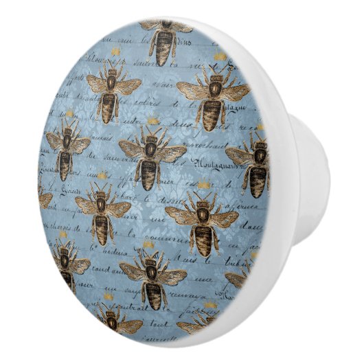 ヴィンテージブルーハニービー セラミックノブ (右)