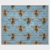 ヴィンテージブルーハニービー ラッピングペーパー (フラット)