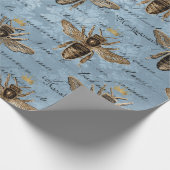 ヴィンテージブルーハニービー ラッピングペーパー (角)