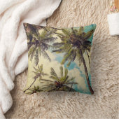 ヴィンテージブルーハワイパームズカウアイ装飾用クッション クッション (ブランケット)