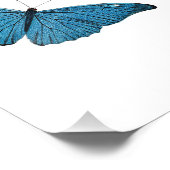 ヴィンテージブルーバタフライアンドトルストイハピネス引用文 フォトプリント            (角)