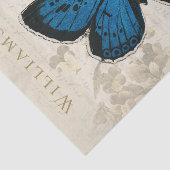 ヴィンテージブルーバタフライカスタムティッシュペーパー 薄葉紙 (詳細)