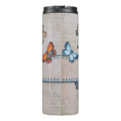 ヴィンテージブルーバタフライパターパーソナライズされたン旅行 タンブラー (裏面)