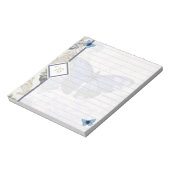 ヴィンテージブルーバタフライメモ ノートパッド (回転)