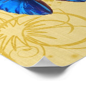 ヴィンテージブルーバタフライ ポスター (角)