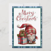 ヴィンテージブルーバッファロープレイドウォーターカラーレッド格言 シーズンカード (正面)