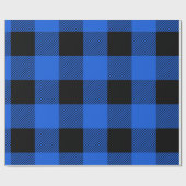 ヴィンテージブルーバッファロープレイド ラッピングペーパー (フラット)