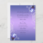 ヴィンテージブルーバラアンティーク結婚ファンタジー 招待状 (裏面)