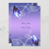 ヴィンテージブルーバラアンティーク結婚ファンタジー 招待状 (正面/裏面)