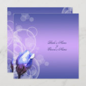 ヴィンテージブルーバラアンティーク結婚ファンタジー 招待状 (正面/裏面)