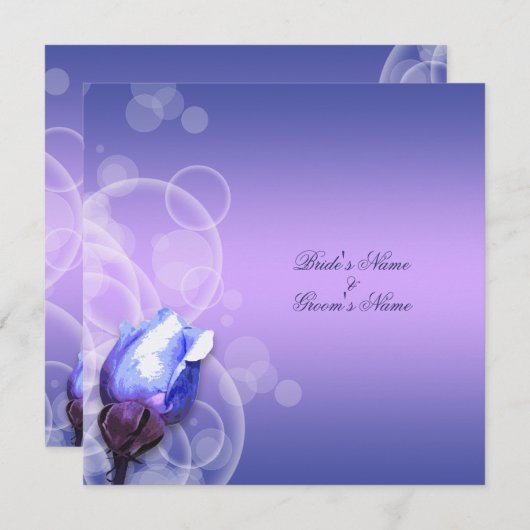 ヴィンテージブルーバラアンティーク結婚ファンタジー 招待状 (正面/裏面)