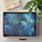 ヴィンテージブルーバラダークエフェメラティッシュペーパー 薄葉紙 (ギフト)