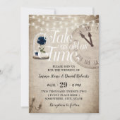 ヴィンテージブルーバラフラワードームフェアリータ結婚ーレ 招待状 (正面)