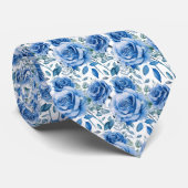 ヴィンテージブルーバラフローラネックタイ ネクタイ (ロール)