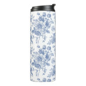 ヴィンテージブルーバラフローラルパターン タンブラー (回転左)