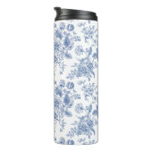 ヴィンテージブルーバラフローラルパターン タンブラー (回転右)